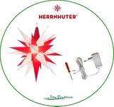 Herrnhuter Stern 13 cm rot-weiß inkl Netzteil