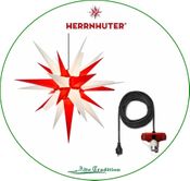 Herrnhuter Stern 130 cm rot-weiß inkl Kabel